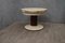 Round Ash, Brass, and Goatskin Extendable Dining Table, 1920s 13