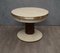 Round Ash, Brass, and Goatskin Extendable Dining Table, 1920s 1