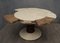 Mesa de comedor extensible redonda de fresno, latón y piel de cabra, años 20, Imagen 8