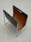 Vintage Leather and Chromed Metal Magazine Rack from Brabantia 2