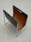 Vintage Leather and Chromed Metal Magazine Rack from Brabantia, Image 2