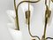 Large Mid-Century Brass & Acrylic Glass 8-Arm Chandelier, 1950s, Image 10