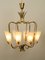 Large Mid-Century Brass & Acrylic Glass 8-Arm Chandelier, 1950s, Image 2
