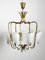 Large Mid-Century Brass & Acrylic Glass 8-Arm Chandelier, 1950s, Image 1