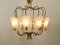 Large Mid-Century Brass & Acrylic Glass 8-Arm Chandelier, 1950s, Image 7