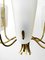 Large Mid-Century Brass & Acrylic Glass 8-Arm Chandelier, 1950s, Image 15