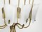 Large Mid-Century Brass & Acrylic Glass 8-Arm Chandelier, 1950s, Image 11