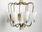 Large Mid-Century Brass & Acrylic Glass 8-Arm Chandelier, 1950s, Image 8