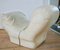 Ivory Leather Lounge Chair, 1960s 9