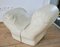 Ivory Leather Lounge Chair, 1960s, Image 10