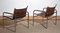 Leather and Tubular Steel Klinte Armchairs by Tord Bjorklund, 1980s, Set of 2 3