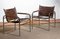 Leather and Tubular Steel Klinte Armchairs by Tord Bjorklund, 1980s, Set of 2 15