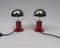 Petites Lampes de Bureau Vintage Rouges par Motoko Ishii pour Staff, 1960s, Set de 2 3