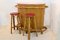 Mueble bar Tiki Mid-Century de bambú y ratán con taburetes, Imagen 1