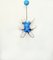 Vintage Blue Metal & Glass Sputnik Ceiling Lamp, 1960s, Image 1