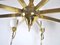 Mid-Century Brass and Opaline Glass Chandelier, 1950s, Image 14