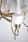 Lámpara de araña Mid-Century de latón y vidrio opalino, años 50, Imagen 12