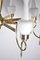 Mid-Century Brass and Opaline Glass Chandelier, 1950s, Image 12