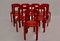Rote Vintage Esszimmerstühle von Bruno Rey für Dietiker, 10er Set 6