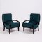 Art Deco Velvet & Bentwood Lounge Chairs by Jindřich Halabala, 1920s, Set of 2 1