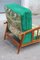 Fauteuil en Noyer et Tissu Vert, Italie, 1940s 13