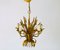 Lámpara de araña alemana vintage en forma de gavilla de trigo dorada de Hans Kögl, años 70, Imagen 1