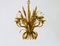 Lámpara de araña alemana vintage en forma de gavilla de trigo dorada de Hans Kögl, años 70, Imagen 6