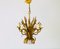 Lámpara de araña alemana vintage en forma de gavilla de trigo dorada de Hans Kögl, años 70, Imagen 8
