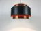 Black & Copper Circular Pendant Lamp from Fog & Mørup, 1970s 2