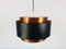 Black & Copper Circular Pendant Lamp from Fog & Mørup, 1970s 3