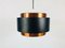 Black & Copper Circular Pendant Lamp from Fog & Mørup, 1970s 1