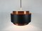 Black & Copper Circular Pendant Lamp from Fog & Mørup, 1970s 5