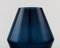 Vintage Swedish Blue Hand-Blown Art Glass Vases, Set of 2, Image 3