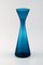 Vintage Swedish Blue Hand-Blown Art Glass Vases, Set of 2 1
