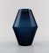 Vintage Swedish Blue Hand-Blown Art Glass Vases, Set of 2 4