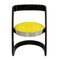 Vintage Italian Black Lacquered Wood & Yellow Velvet Dining Chairs by Willy Rizzo, Set of 6 2