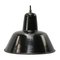 Lampe à Suspension en Émail Noir, 1950s 1