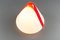 Deckenlampe aus Muranoglas in Rot & Weiß von Renato Toso für Leucos, 1972 2