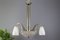 Frosted Glass & Bronze Chandelier by Francis Hubens for Verrerie D'Art Degué, 1930s, Image 6