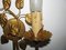 Goldene Regency Wandlampe mit Blättern, 1960er 11