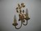Goldene Regency Wandlampe mit Blättern, 1960er 1