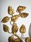 Goldene Regency Wandlampe mit Blättern, 1960er 13