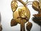 Goldene Regency Wandlampe mit Blättern, 1960er 12