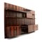 Italian Wood and Brass Wall Unit by Marco Comolli for Mobilia, 1960s 2