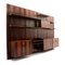 Italian Wood and Brass Wall Unit by Marco Comolli for Mobilia, 1960s, Image 2
