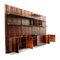 Italian Wood and Brass Wall Unit by Marco Comolli for Mobilia, 1960s 4