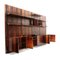 Italian Wood and Brass Wall Unit by Marco Comolli for Mobilia, 1960s, Image 4