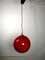 Red Glass Globe Chandelier, 1970s 8