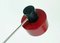 Verchromte Mid-Century Tischlampe mit rotem Schirm aus Metall von Gura 5