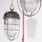 Industrial Caged Hanging Pendant Lamp, 1960s 9